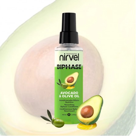 NIRVEL Biphase Conditioner Avocado and Olive Oil Двуфазен балсам за суха и увредена коса с авокадо и зехтин 100ml